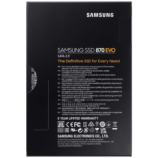 Unidad de estado sólido Samsung 870 Evo 1TB 2.5