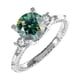 thumbnail image 1 of Anillos de Moissanita de Oro Blanco de 18K de 2 Uds para Mujer Regalo Color D Claridad VVS1 Anillos de Diamante Anillo de Plata Esterlina S925 Joyería Moissanite Engagement Rings con Certificado, 1 of 8