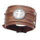 thumbnail image 2 of PU Cuero Brazalete Pulsera Pulsera Hebilla Steampunk Hecho A Mano Marrón, 2 of 5