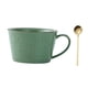 thumbnail image 3 of Taza De Café Con Tazas De Desayuno Con Cuchara Para Bebidas Frías O Calientes Cappuccino 400 Ml De Verde, 3 of 5
