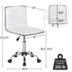 thumbnail image 3 of Silla Giratoria Ajustable Yaheetech de Cuero PU Blanca, 3 of 9