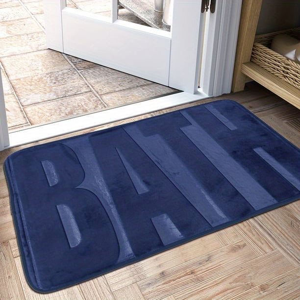 1pc Ultra-Soft Memory Foam Bath Mat with Super Absorbent Cobblestone Design - Machine Washable and Perfect for Bathroom Comfort