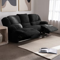Latam Home - Bergere Perugia Reclinable 3 Cuerpos Tela Velvet Negro