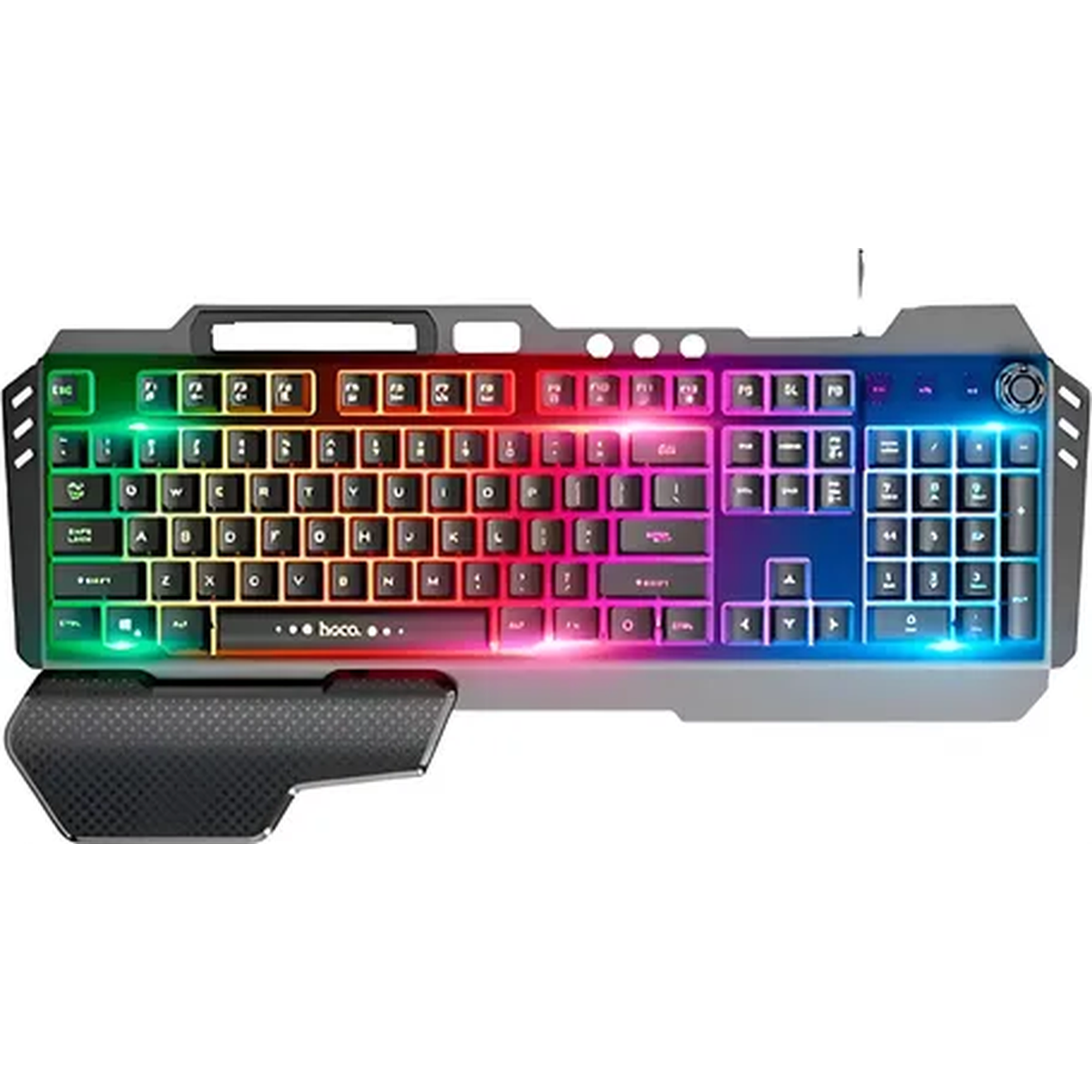 Genérico - Teclado Gamer Datacom Retroiluminado Muñecas Negro