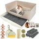 thumbnail image 1 of Caja de arena RUBYHOME con forma de conejo de gran tamaño con cajón, 43 x 30 x 16 cm, color blanco, 1 of 8