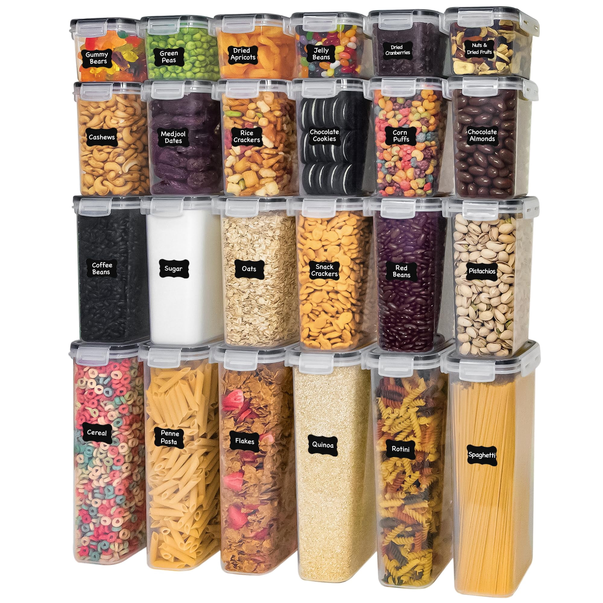 Freshware Set De 48 Contenedores Herméticos Para Almacenamiento De Cocina