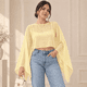 thumbnail image 1 of Blusa Mujer Tul Transparente Manga Acampanada Elegante Fiesta amarillo Talla Única, 1 of 2