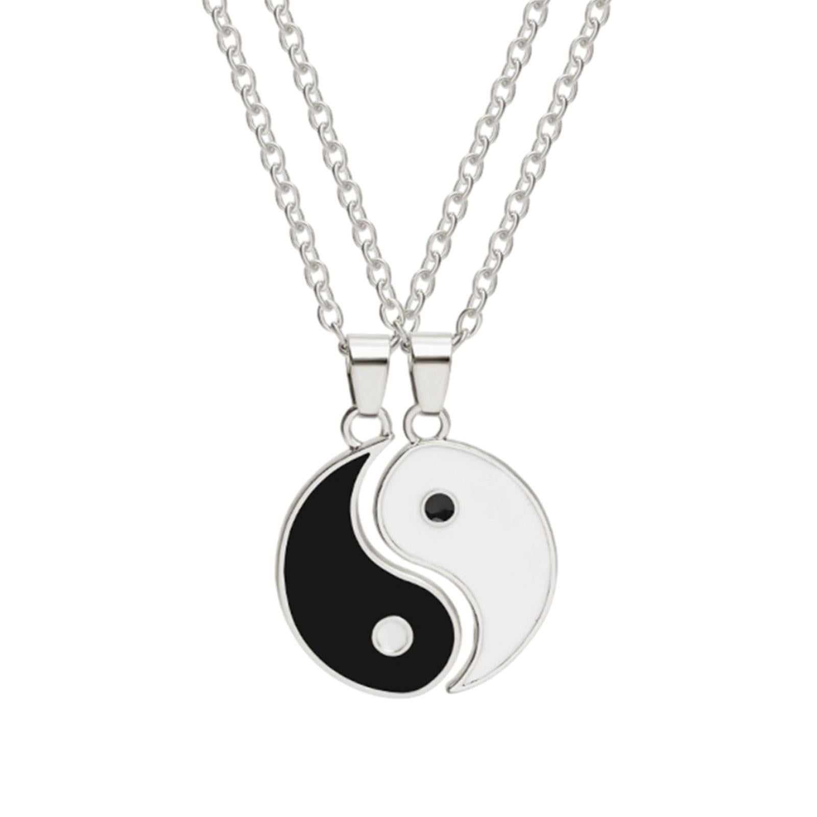 Magideal - Pulseras De Relación Pulseras Yin Yang Pulseras Bff De Aleación De Moda Pulseras De Parejas Brazaletes De Amistad Para Mejores Amigos Plata