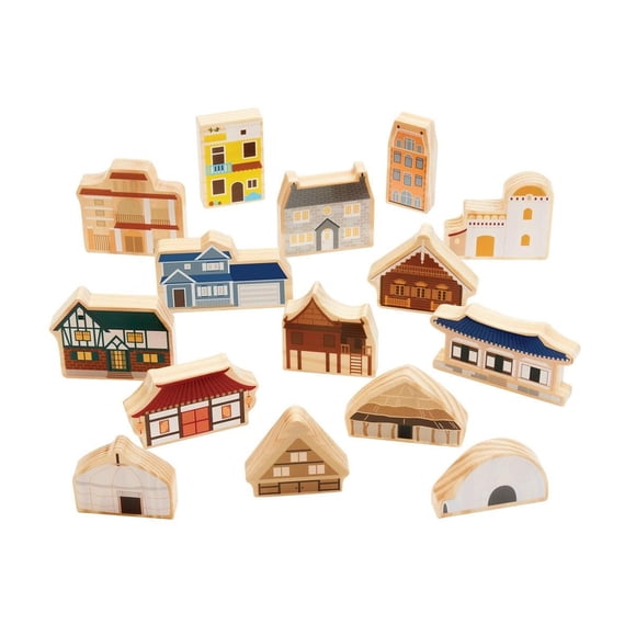 Juego de madera multicultural de 15 piezas