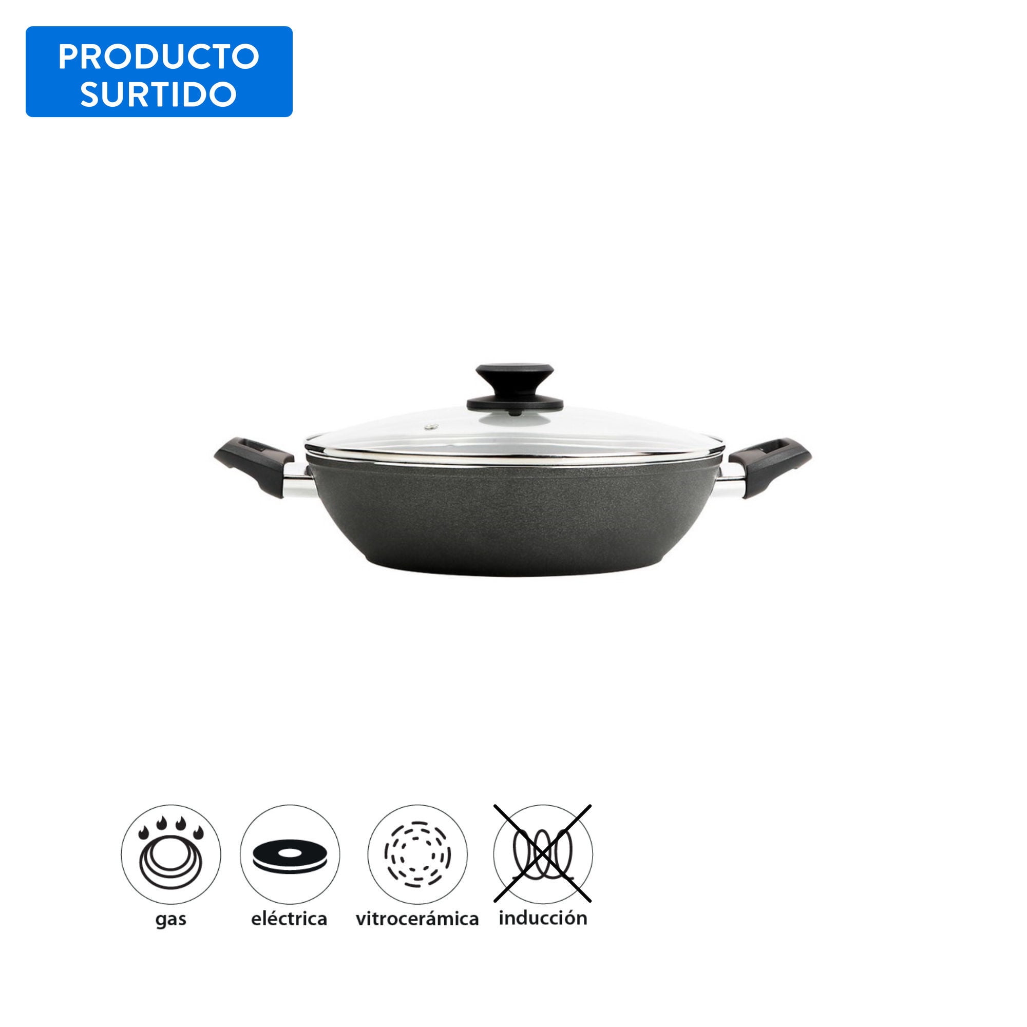 Mainstays - Olla Arrocera Aluminio Forjado Antiadherente 28 Cm 2 Piezas