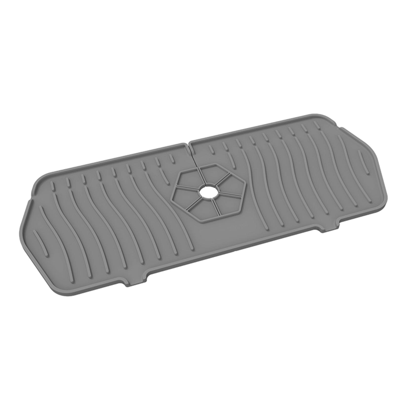 Bothyi - Alfombrilla Absorbente Para Grifo De Cocina, Diseño Envolvente, Protector De Fregadero Para Baño, Gris