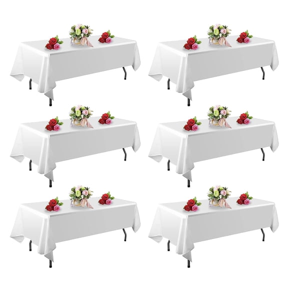 Mantel De Poliéster Blanco De 60 X 102 Cm Para Mesa De 6 Pies
