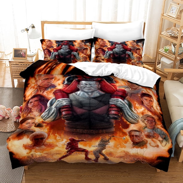 Dead-pool 3 PCS Comforter Set with 2 Pillowcases,Deadpoo-l Bedding Set Sheet Set for Kids Adults,All Season Lightweight