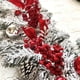 thumbnail image 3 of Corona navideña artificial de ratán con nieve flocada, árbol invertido, lazo rojo, cinta, bolas brillantes, decoración navideña para puerta, guirnalda colgante para fiesta, 3 of 5