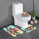 thumbnail image 1 of Las Chicas Superpoderosas Juego de 3 alfombras de baño de coral fleece: tapete de baño + alfombra de inodoro en forma de U + funda de tapa de inodoro en forma de O, 1 of 6