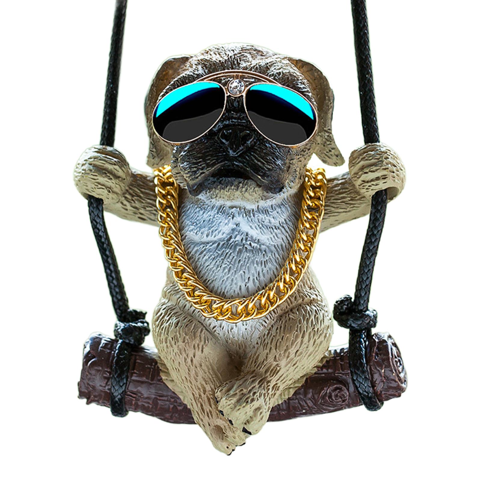 Magideal - Colgante De Coche Para Camión, Adorno Colgante Para Coche, Divertido Pug Oscilante, Espejo De Coche, Accesorios Colgantes Para Adolescentes, Hombres Y Estilo C