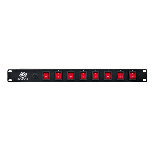 Power Strip ADJ PC100A 1U con 8 interruptores de encendido/apagado y disyuntor de 15 A