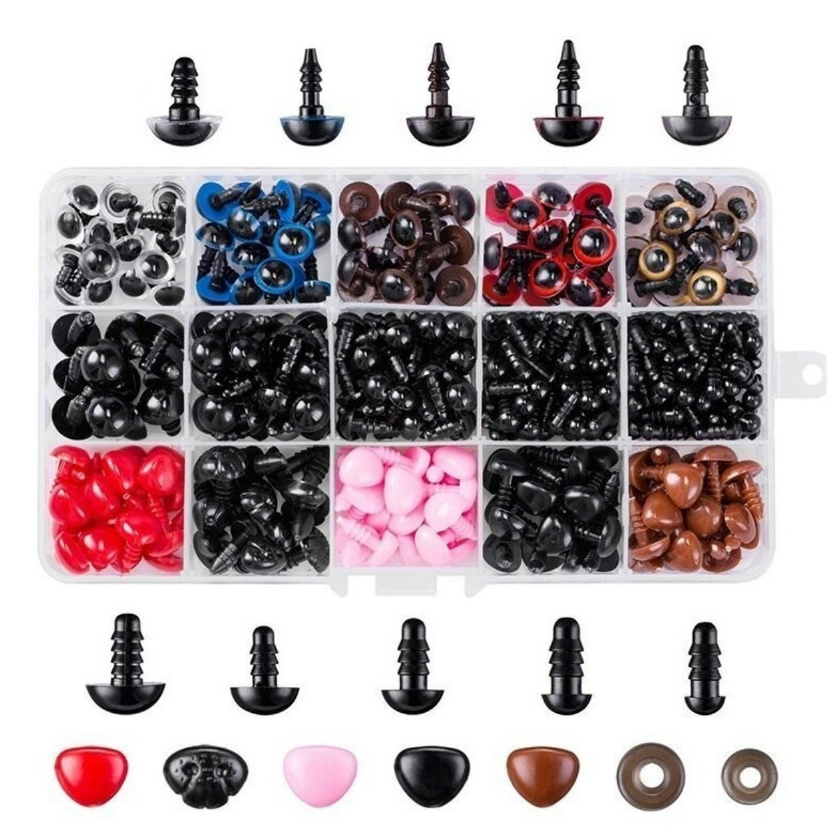 Genérica - Ojos Y Narices Plásticas Para Amigurumis Set 752 Piezas