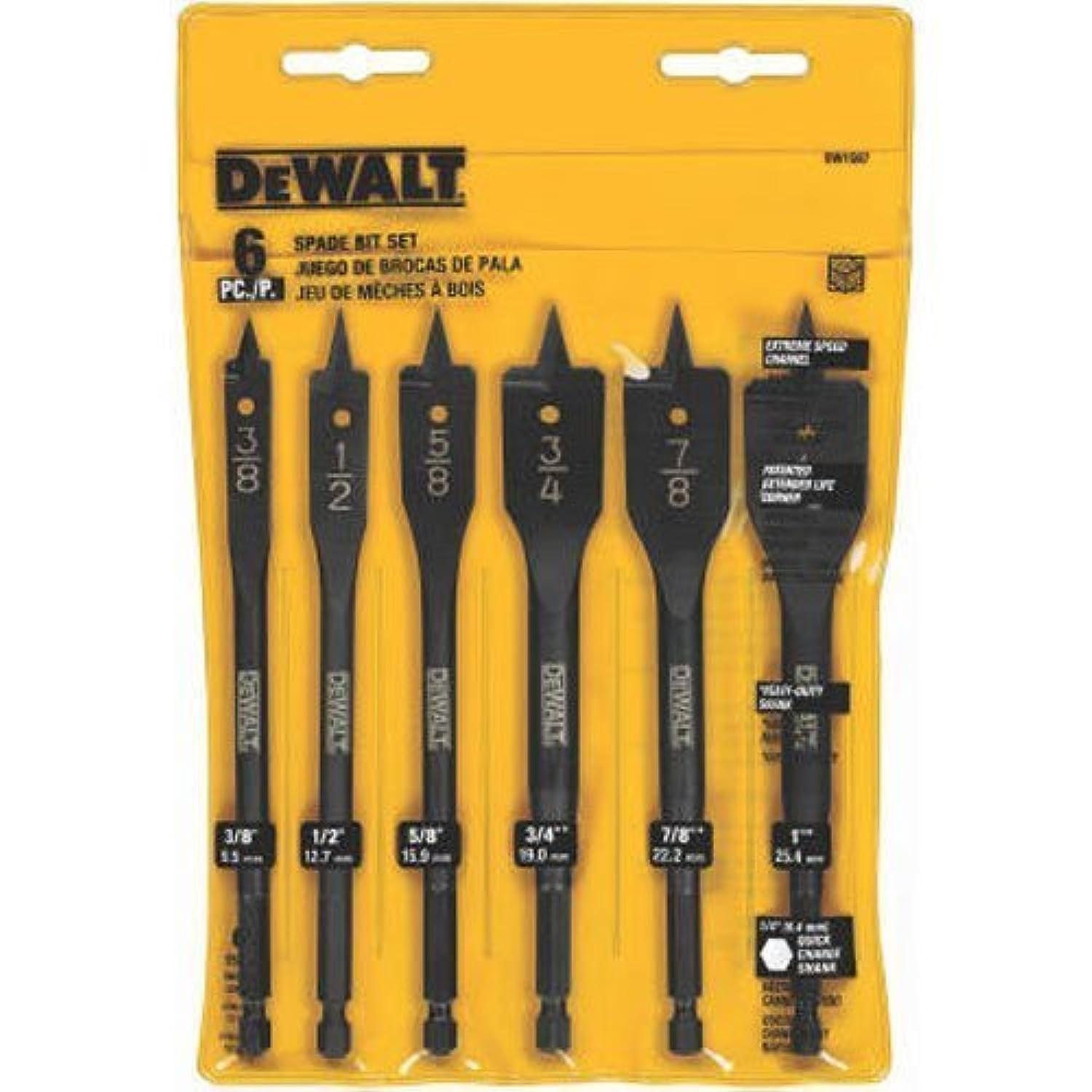 Juego De Brocas Tipo Pala Dewalt Dw1587, 6 Brocas, De 9,5 Mm A 25,4 Mm