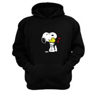 Genérico - Polerón Canguro Snoopy Negro Talla L Unisex