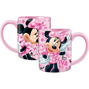 Disney - Taza Minnie Coffee Relief De 400 Ml Color Rosa Con Licencia Oficial