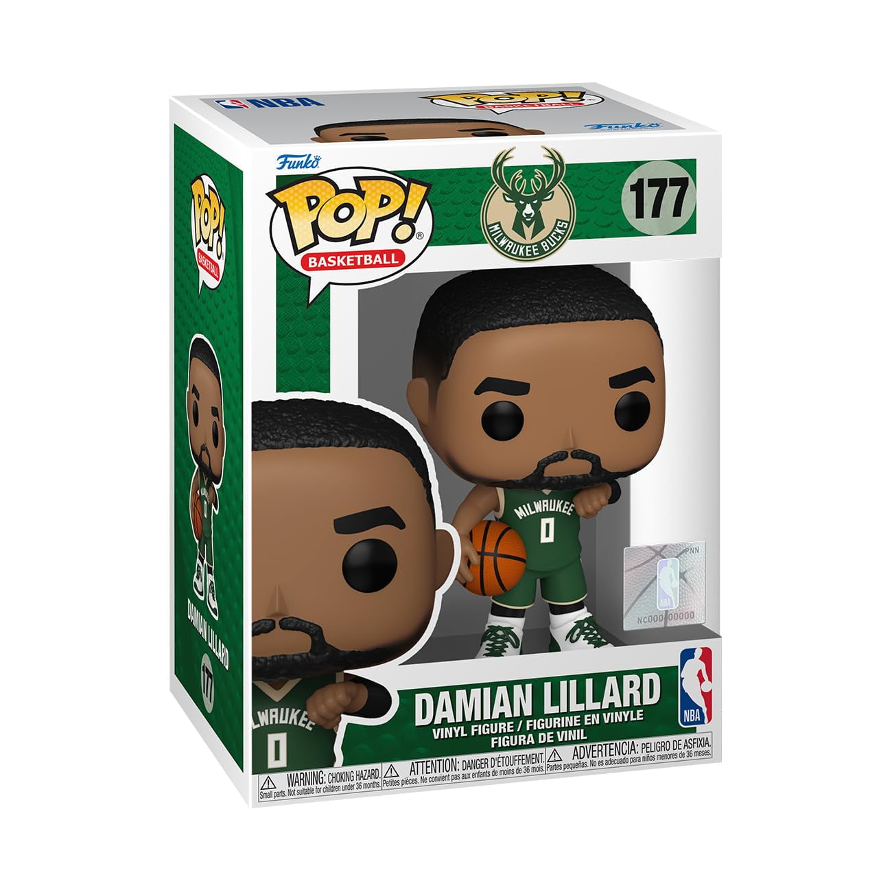 ¡funko Pop! Figura De Vinilo De Damian Lillard De Los Nba Bucks, 10 Cm