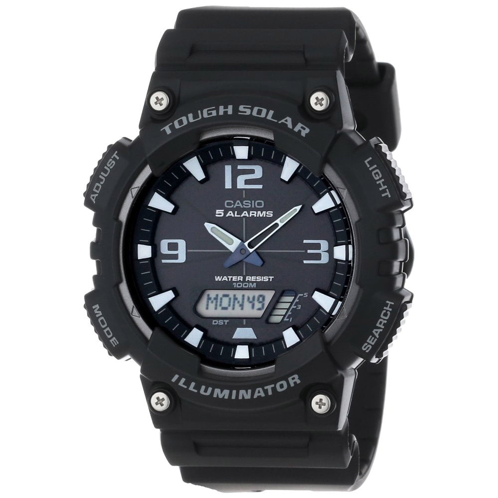 Casio - Reloj Para Hombre Solar Sport Combination Negro Y Gris Aqs810w-1av