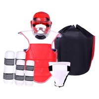 Magideal - Equipo De Entrenamiento De Karate, Conjunto De Protectores De Brazos, Máscara, Entrenamiento Versátil, Equipo De Cabeza De Boxeo, Protectores De Piern Altura 130 A 150 Cm