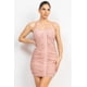 thumbnail image 1 of Vestido Mini de Tirantes Fruncido con Ganchos y Ojales, Color Malva M, 1 of 5