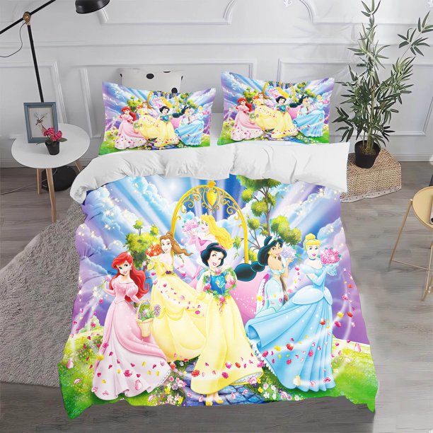 Princess Series Bedding Full Set 3-Piece Set 1 Quilt Cover Suitable For Children And Adults 100% Polyester Duvet Cover Home