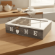 thumbnail image 2 of Caja de té 12 espacios Home tapa borde blanco color gris, 2 of 3