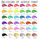 thumbnail image 2 of Set De Pintura Acrílica Hissico 36 Colores Botellas De 60 Ml No Tóxicas, 2 of 7