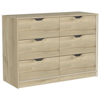 Fm Furniture - Mueble Comoda 4 Cajones 2 Puertas 77,6X107,1X41,6 Cm Café Claro