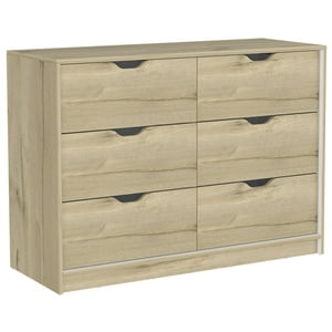 Fm Furniture - Mueble Comoda 4 Cajones 2 Puertas 77,6X107,1X41,6 Cm Café Claro