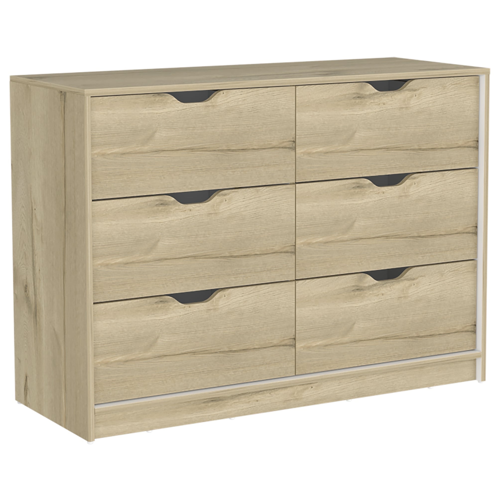 Fm Furniture - Mueble Comoda 4 Cajones 2 Puertas 77,6x107,1x41,6 Cm Café Claro