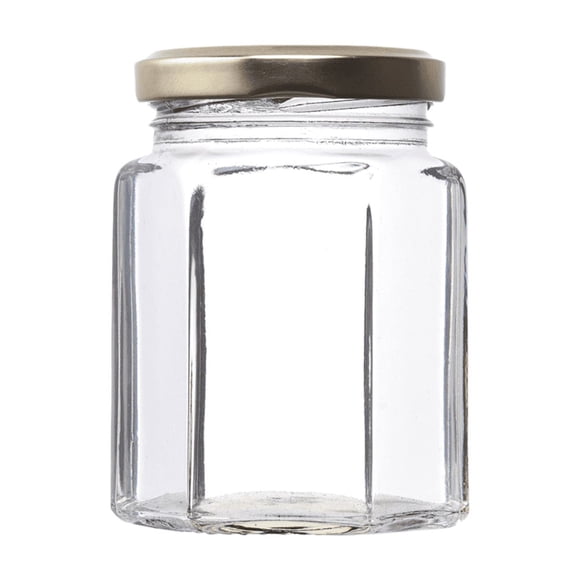 PACK 6 Frascos Hexagonal 195 ML con Tapa