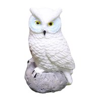 Magideal - Figuritas De Búho En Miniatura, Decoración De Jardín Con Paisaje De Búho, Pájaros En Miniatura De Resina, Mini Búhos Para Maceta, Decoración Artesanal Blanco