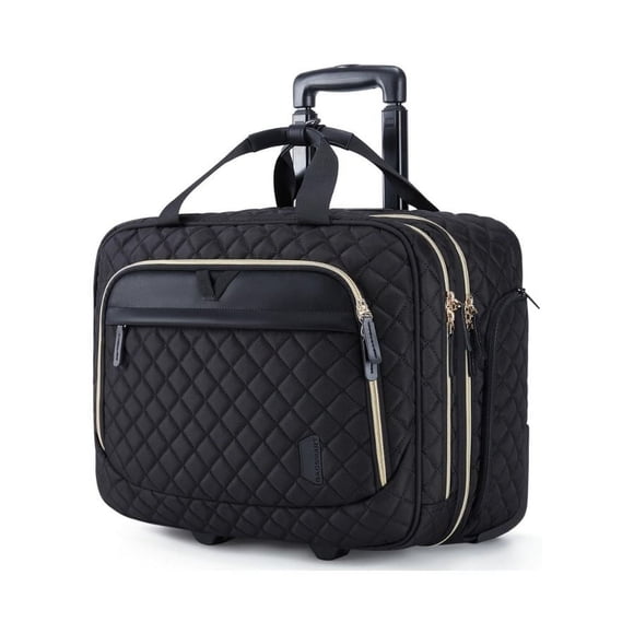 Bagsmart Maletín de Viaje con Ruedas Acolchado Notebook 17,3″ Negro