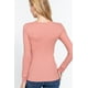 thumbnail image 4 of Saronite Top Térmico Básico de Punto Acanalado con Cuello Redondo y Manga Larga, Rosa (para Mujer), 4 of 4