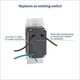 thumbnail image 4 of Interruptor regulador Leviton SureSlide 6672-1LT para bombillas LED, 4 of 9