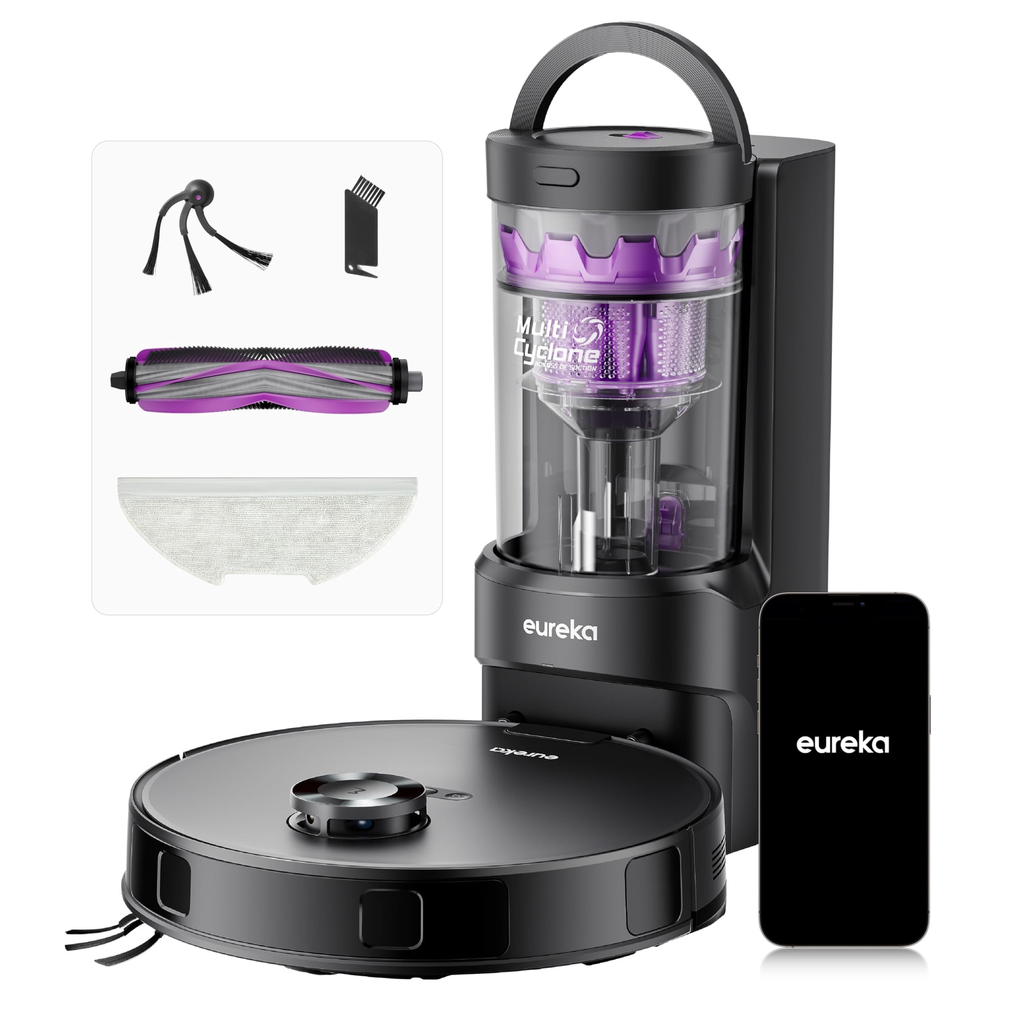 Robot Aspiradora Eureka E20 Evo Plus 10,000 Pa Con Base De Autovaciado