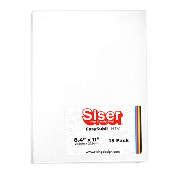 Vinilo de Transferencia Térmica Siser 21x28 cm Pack de 15