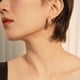 thumbnail image 5 of Aretes de Aro Dorados para Mujer con Acabado Cepillado Aretes de Aro de Plata Esterlina S925 Aretes de Aro de Diamante de Oro Simulado con CZ para Mujer Aretes Elegantes de Novia Aretes de Boda, 5 of 5