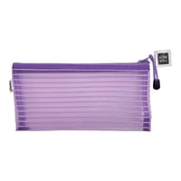 Homewell - Estuche Traslúcido Rayado Morado 11X13Cm