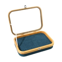 Magideal - Ear Studs Anillos Estuche Organizador De Joyas Con Tapa Regalo Joyero De Viaje Portátil Vitrina De Joyería Para Dormitorio Tocador Tiendas Escaparate , Azul