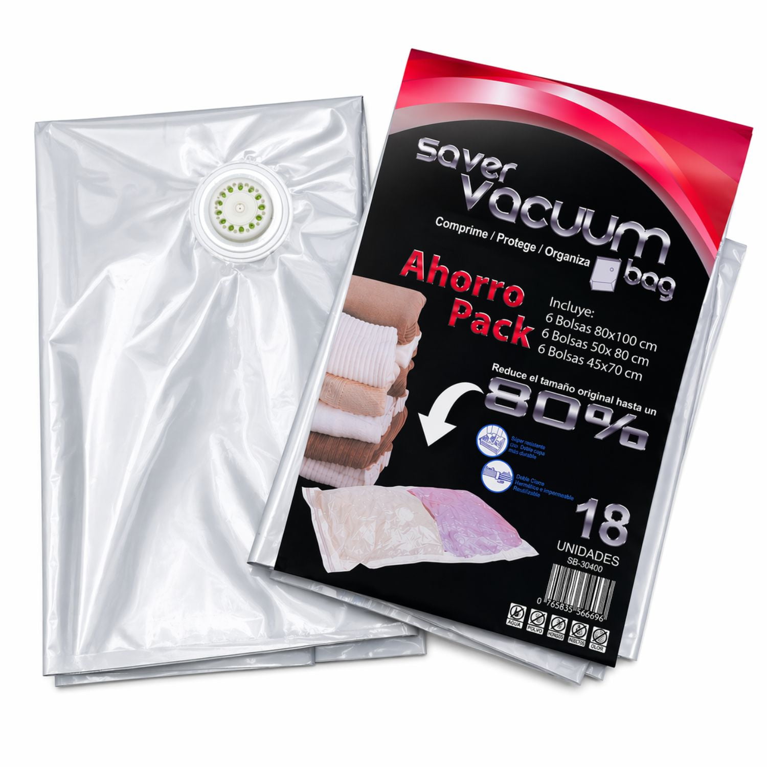 Saver Vacuum Bag - Pack Ahorro 18 Bolsas Ahorra Espacio Svb