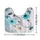 thumbnail image 1 of 1pc/4pcs Non-Slip Bathroom Rugs and Shower Curtain Set with Flower and Butterfly Pattern and 12 Hooks - U Shaped Toilet Mat and Toilet Cover - Home Decor and Bathroom Accessories, 1 of 5