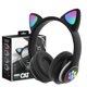 thumbnail image 2 of Audífonos inalámbricos Bluetooth RGB Orejas gato BT 5.0 Negro para audio diario, 2 of 3