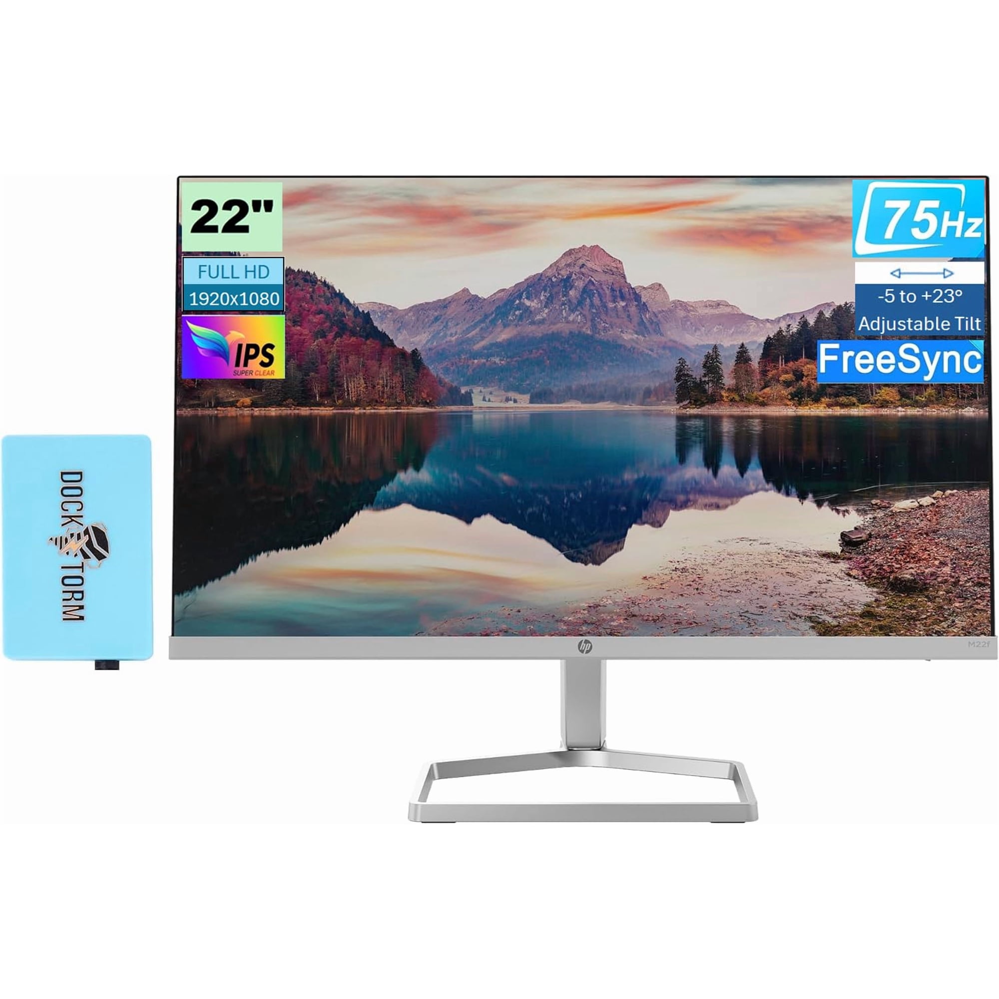 Monitor Hp M22f De 22" 1080p Freesync De 75 Hz Con Base Docztorm