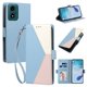 thumbnail image 2 of Funda Cartera Tricolor para Motorola Moto G04/G04S con Soporte, Azul Claro, 2 of 6